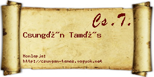 Csungán Tamás névjegykártya